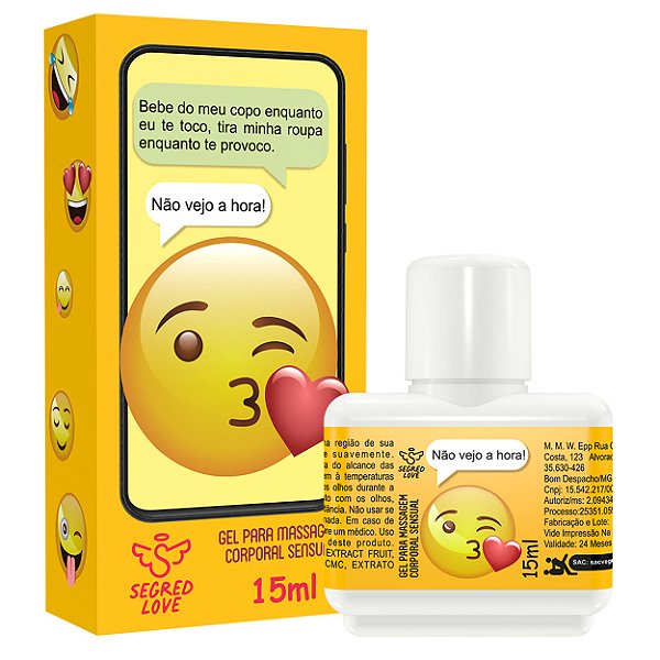 Emoji Do Prazer Não Vejo A Hora Lubrificante íntimo 15ml Segred Love - Frutas Vermelhas