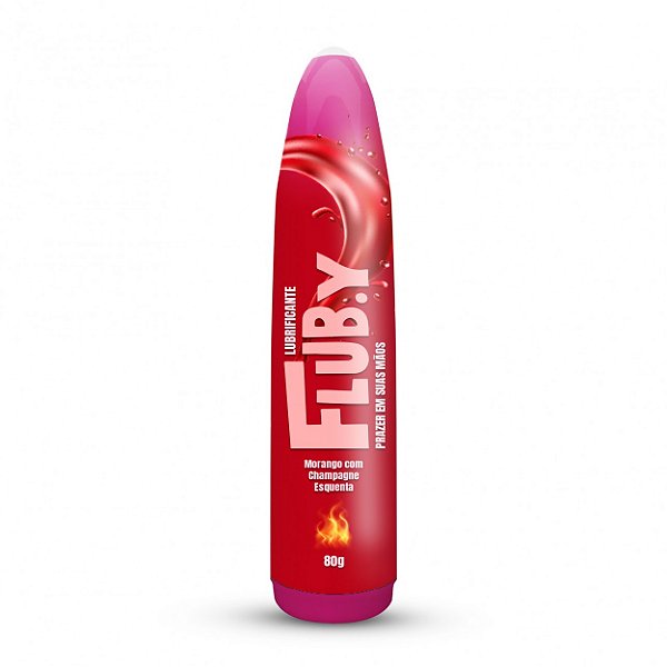 Flub.y Lubrificante Bastão 80g Aromático Esquenta Sexy Fantasy - Morango Com Champanhe