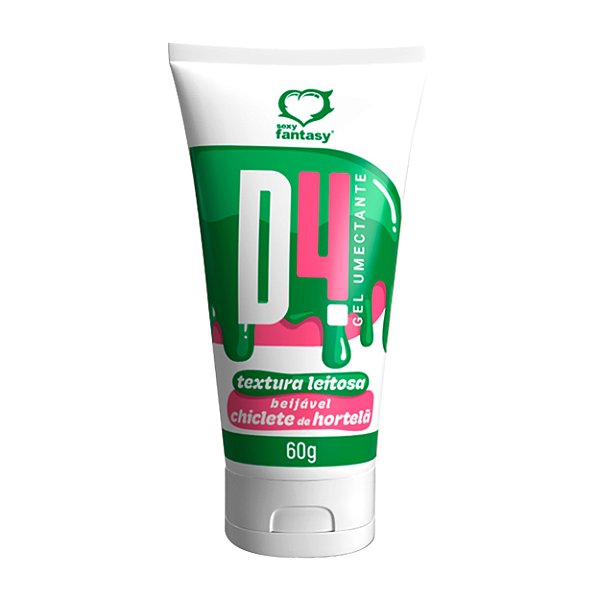 D4 Gel Umectante Com Textura Leitosa Beijável 60g Sexy Fantasy - Chiclete De Hortelã