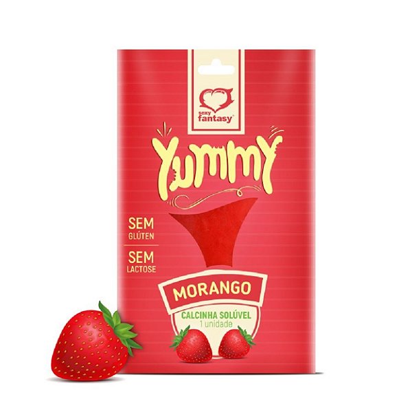 Calcinha Solúvel Comestivel Yummy Sexy Fantasy - Morango