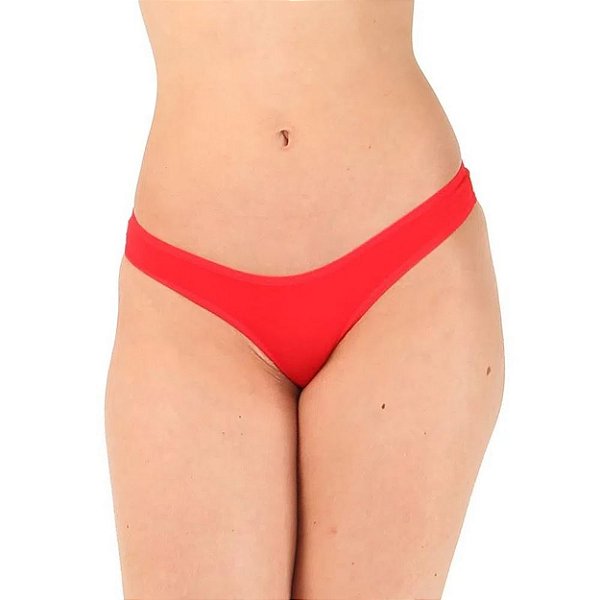 Calcinha Microfibra Lisa Fio Dental Rexton - Vermelho - G