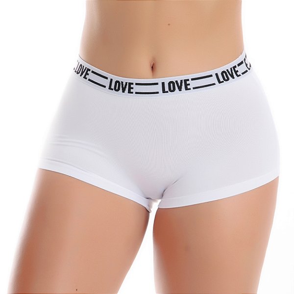 Cueca Boxer Feminina Drika Patitex - Branco - M
