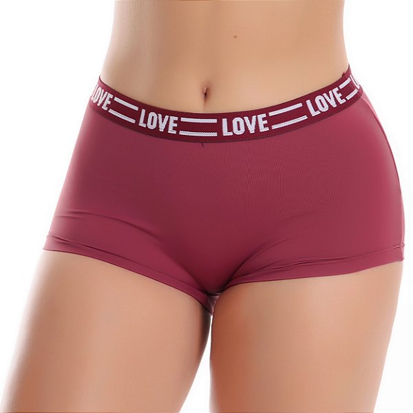Cueca Boxer Feminina Drika Patitex - Vinho - GG