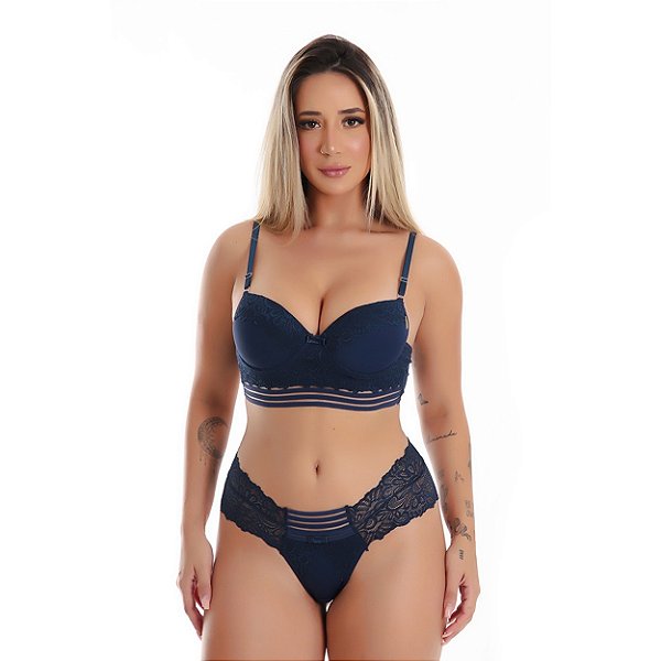 Lingerie Conjunto Livia Patitex - Azul Marinho - M