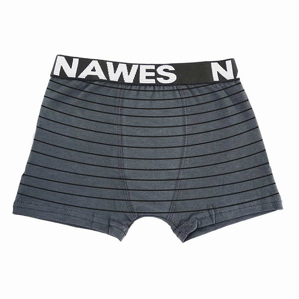 Kit Com 2 Cuecas Boxer Juvenil Em Microfibra Listrada Nawes - M