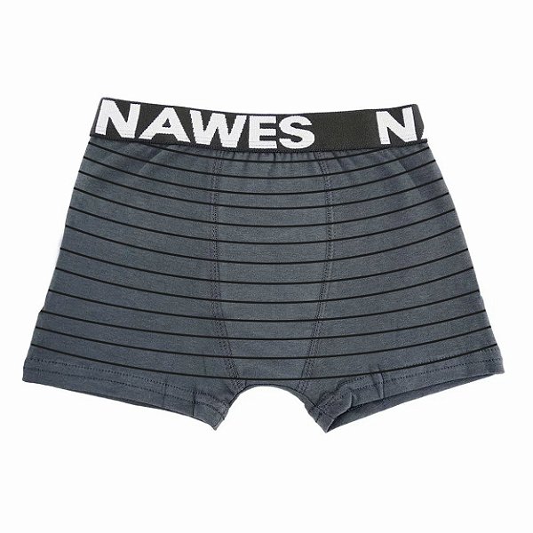Kit Com 2 Cuecas Boxer Juvenil Em Microfibra Listrada Nawes - G