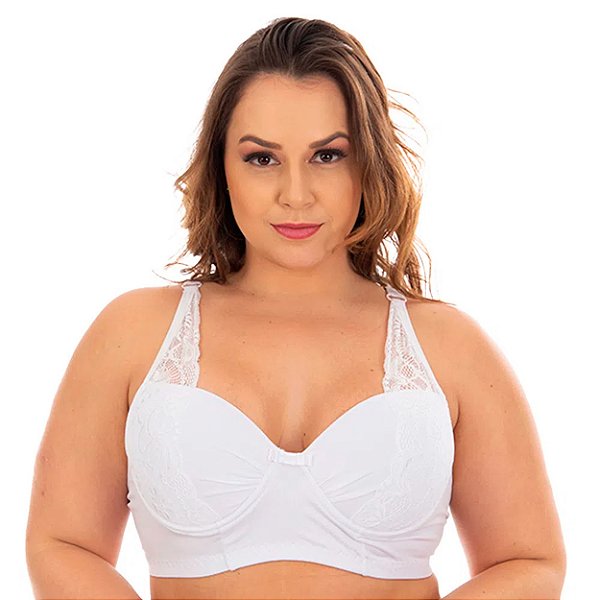 Sutiã Plus Size Reforçado Carla Patitex - Branco - 48