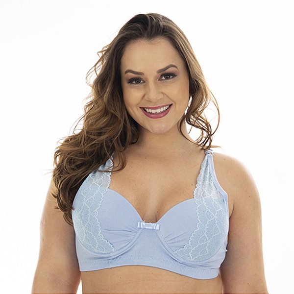 Sutiã Plus Size Reforçado Carla Patitex - Azul Claro - 52