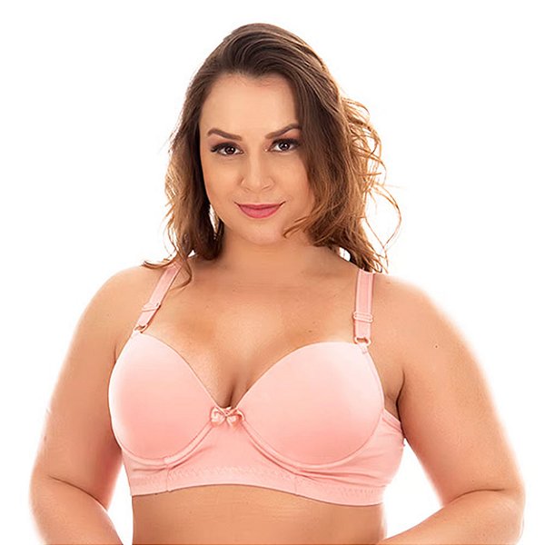 Sutiã Liso Plus Size Reforçado Patitex - Rosê - 52