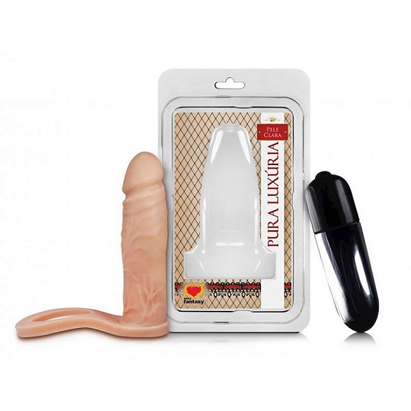 Anel Companheiro Com Vibro 12,4 X 3cm Sexy Fantasy - Bege