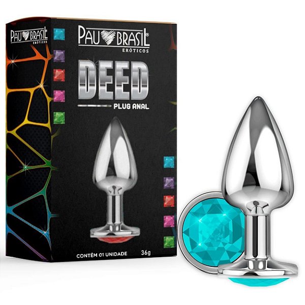 Plug Anal Deed Com Pedra - Azul