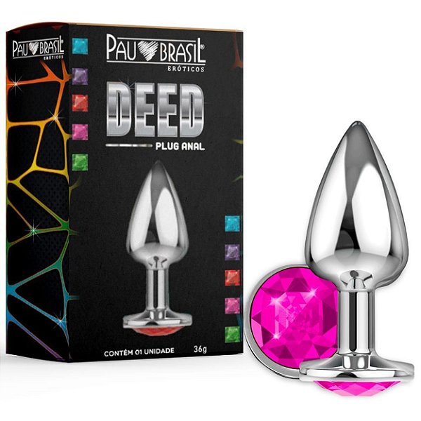 Plug Anal Deed Com Pedra - Pink