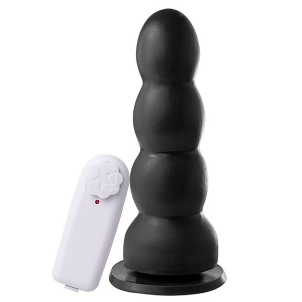 Plug Anal Com Vibrador E Ventosa 17,5 X 5 Cm Soulsex - Preto