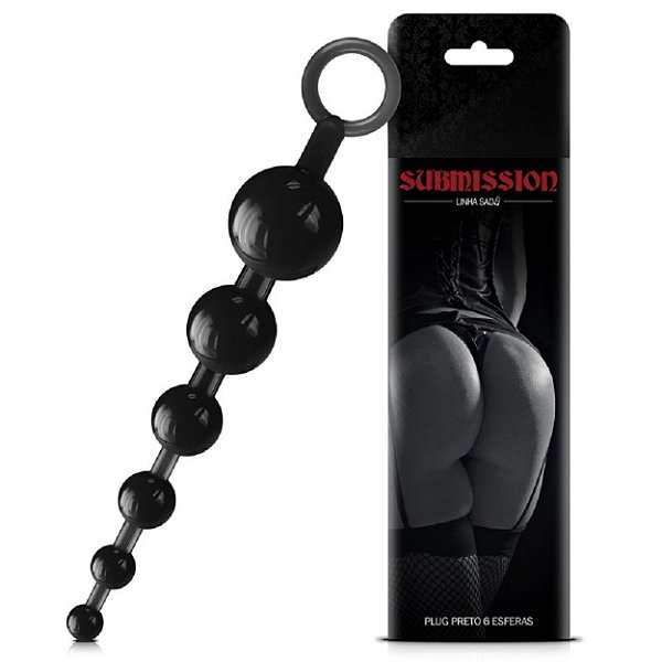 Plug 06 Esferas Black Submission Sexy Fantasy - Preto