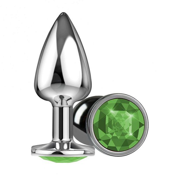Plug Anal Com Pedra Silver Pequeno La Pimienta - Verde