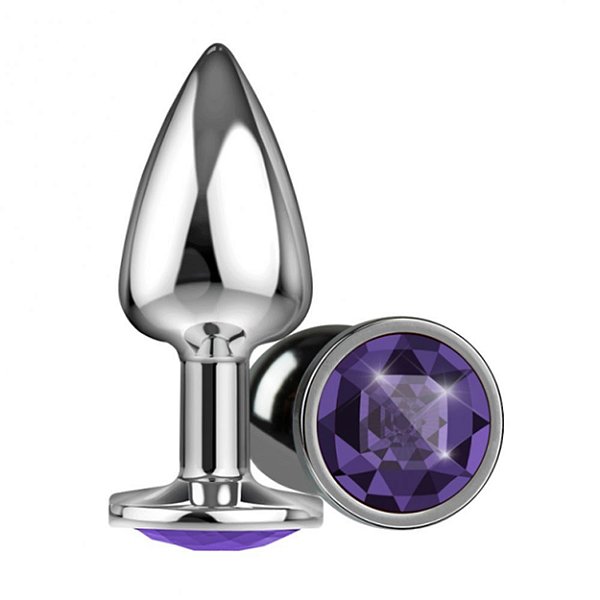 Plug Anal Com Pedra Silver Pequeno La Pimienta - Roxo