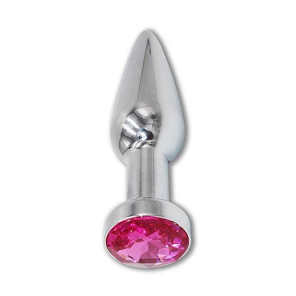 Plug Anal De Aço Com Cristal Brilhante Lf Import - Pink