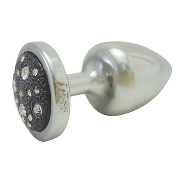 Plug Less M Cromado Com Pedra Cravejada Hard - Preto