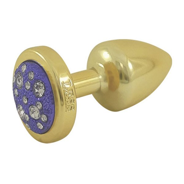 Plug Less P Dourado Com Pedra Cravejada Hard - Lilas