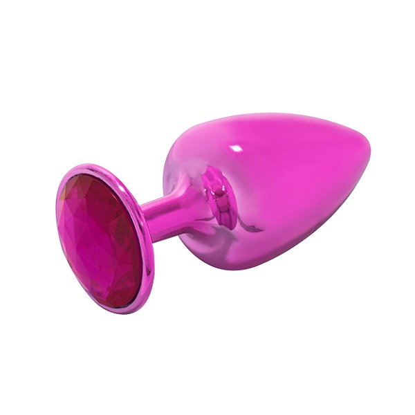 Plug M Em Metal Com Pedra Hard - Rosa