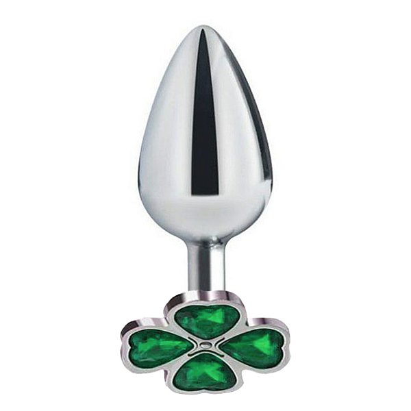 Plug Anal De Aço - Trevo - Tamanho P Sexy Import - Verde