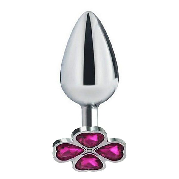 Plug Anal De Aço Trevo Tamanho M Sexy Import - Pink