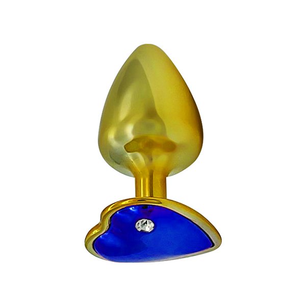 Plug Anal De Metal Dourado Com Pedra De Coração Hard - Lilas