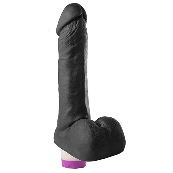 Pênis Vibrador Com Escroto 19,5 X 3,7 Cm Soulsex - Preto