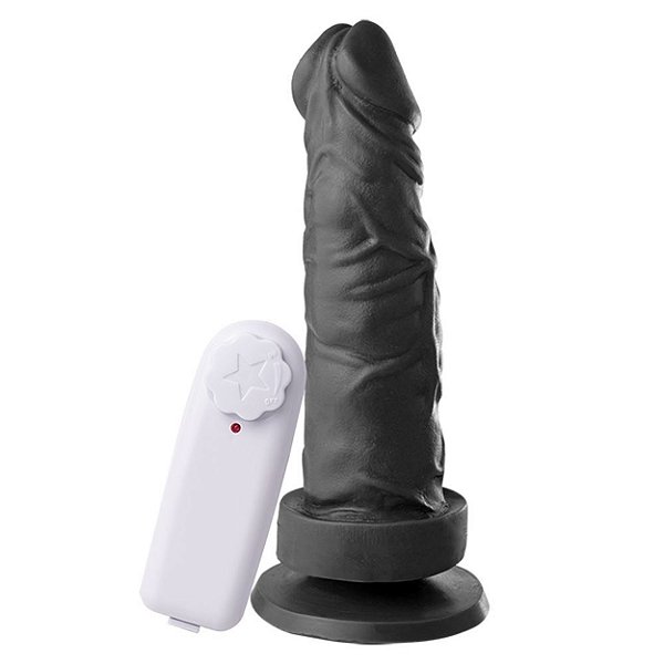 Pênis Com Vibrador E Ventosa 16,5 X 4,2 Cm Soulsex - Preto