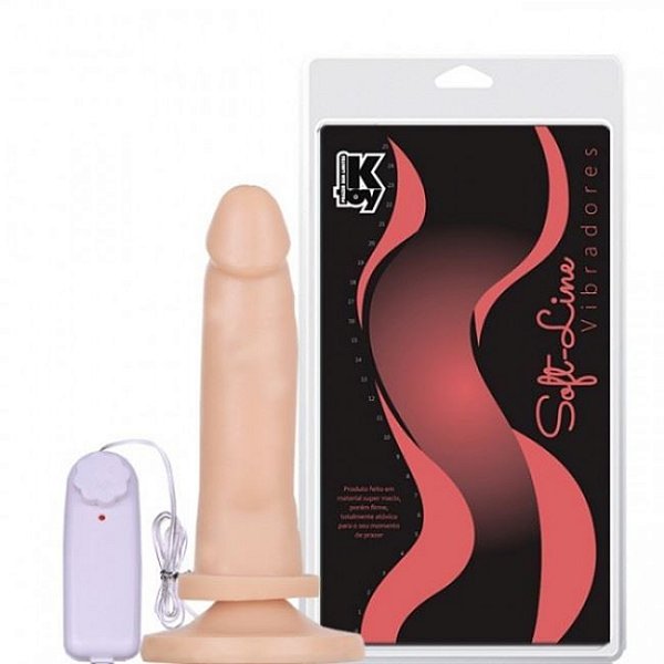 Pênis de Borracha Com Vibro E Ventosa 13,5 X 3,3cm K Gel - Natural