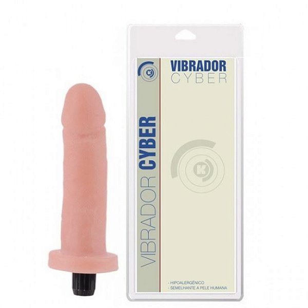 Pênis de Borracha Vibrador Interno Em Cyber 16 X 3,7cm K Gel