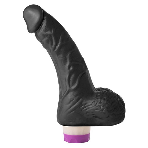 Pênis Vibrador Com Escroto 16,3 X 4,5 Cm Soulsex - Preto