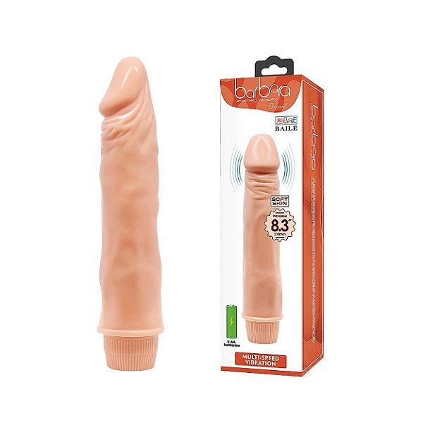 Pênis de Borracha Realístico Com Vibro Em Silicone 21,5 X 4,0 Cm Sexy Import