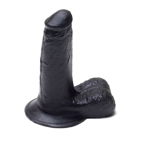 Pênis de Borracha Maciça 11 X 2,7cm Prazer E Cia - Preto
