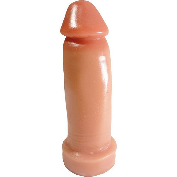 Pênis de Borracha Maciça 13 X 3,9cm Prazer E Cia - Natural