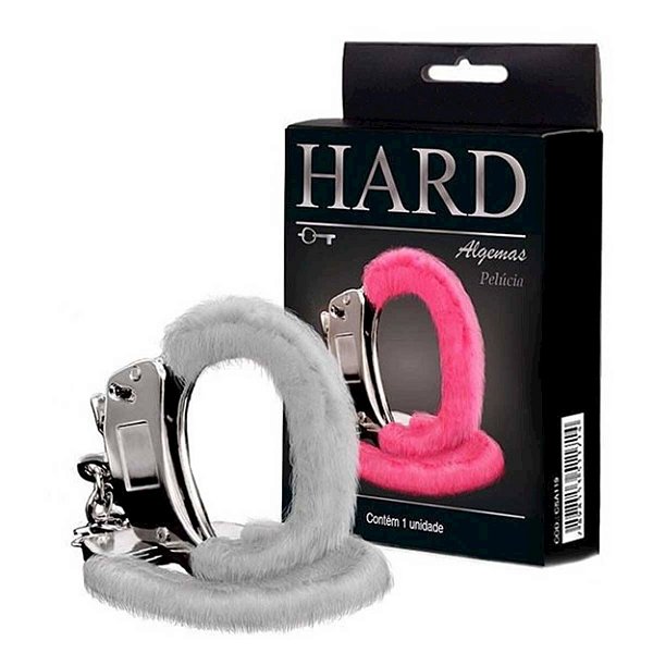 Algema De Metal Com Pelúcia Hard - Branco