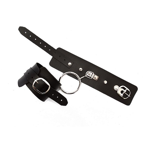 Algema Com Argola Mosquete Metal Dominatrixxx