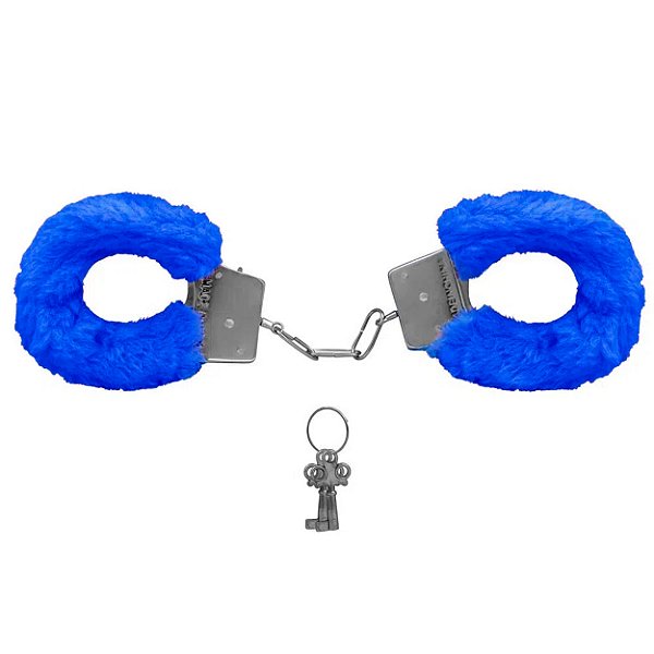Algemas De Metal Revestida Com Pelúcia Sexy Import - Azul
