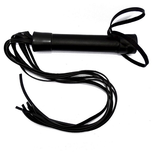 Chicote 8 Tiras 40cm Dominatrixxx - Preto