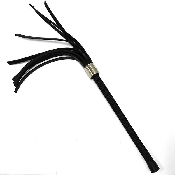 Chicotinho Simples Tiras 12cm Dominatrixxx - Preto