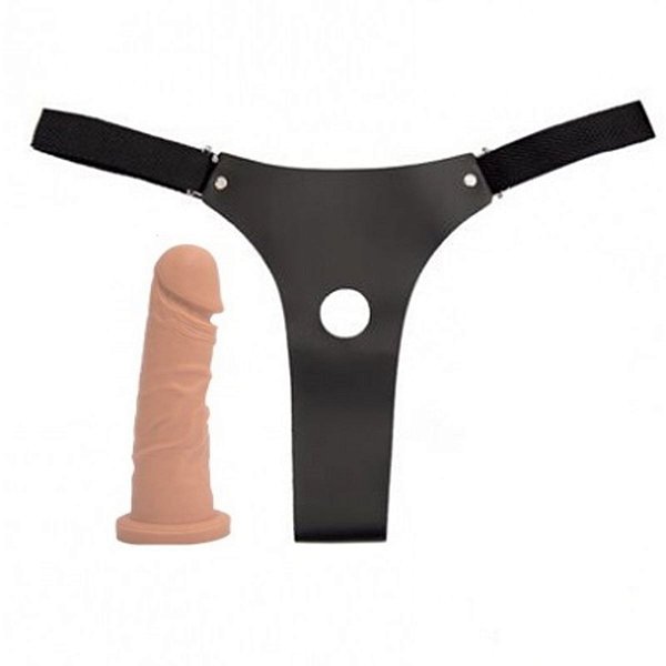 Cinta Peniana Com Prótese 19 X 5cm Dominatrixxx - Bege