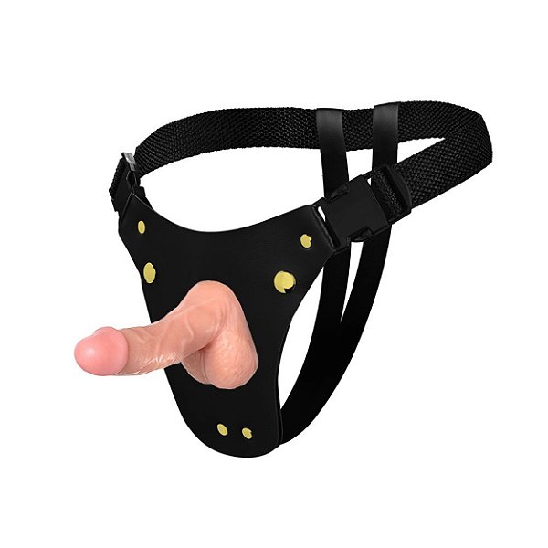 Cinta Strap On Ativa Unitária Com Consolo - Bege