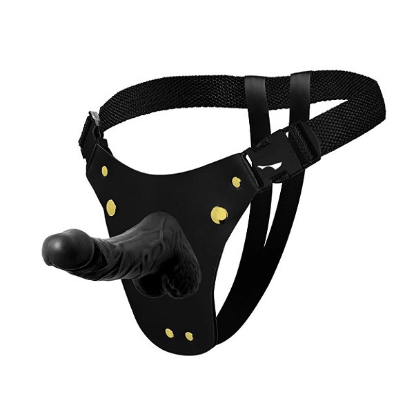 Cinta Strap-on Ativa Com Pênis De Borracha - Preto