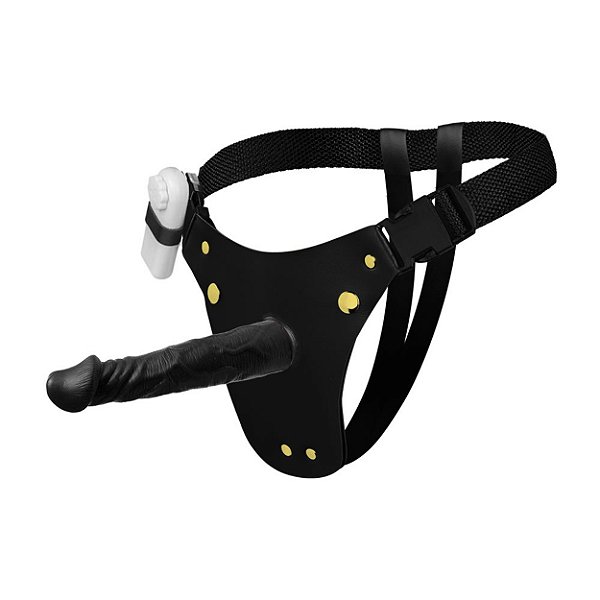 Cinta Strap-on Com Prótese Com Vibro Soulsex - Preto