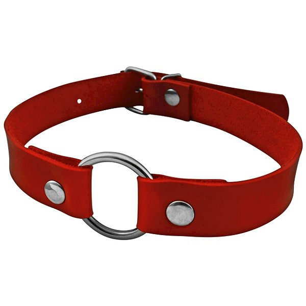 Gargantilha Com Argola Pequena Dominatrixxx - Vermelho