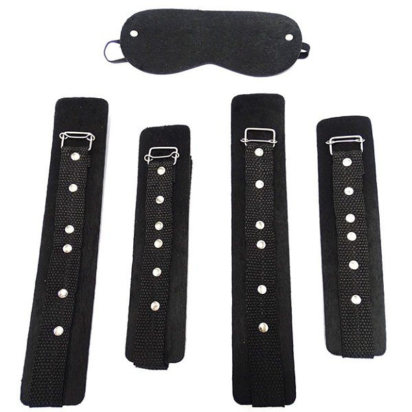Kit Bondage Em Pelúcia Dominatrixxx - Preto
