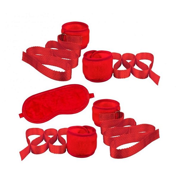 Kit Bondage Em Pelúcia La Pimienta - Vermelho