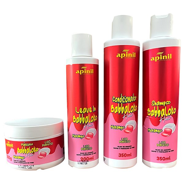 Kit Capilar Babaloko Hair Apinil Cosméticos - Morango