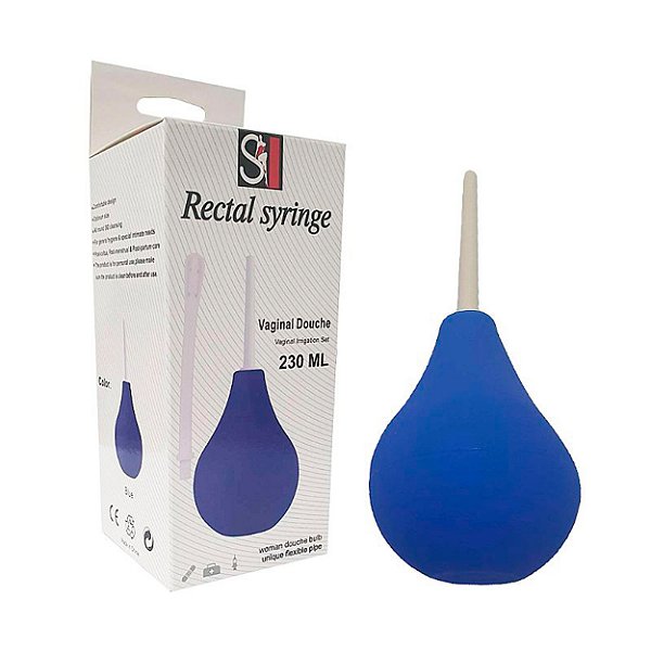 Ducha Anal Higiênica Unissex 230ml Com Aplicador Lf Import - Azul