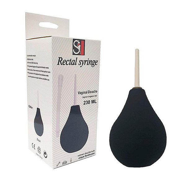 Ducha Anal Higiênica Unissex 230ml Com Aplicador Lf Import - Preto